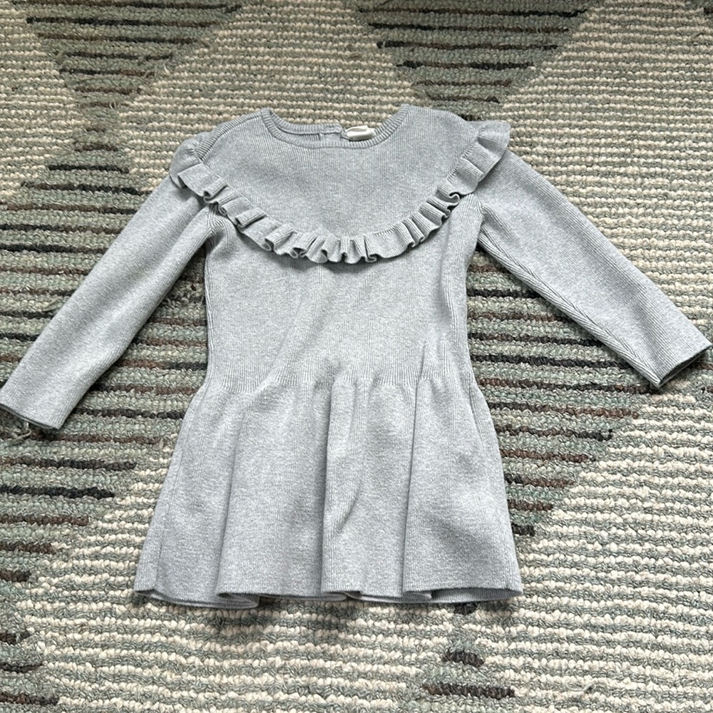 Gray Ruffled Kids Dress